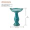 Turquoise Blue Ceramic Birdbath for Garden Patio Deck Yard Weatherproof Pedestal Mount